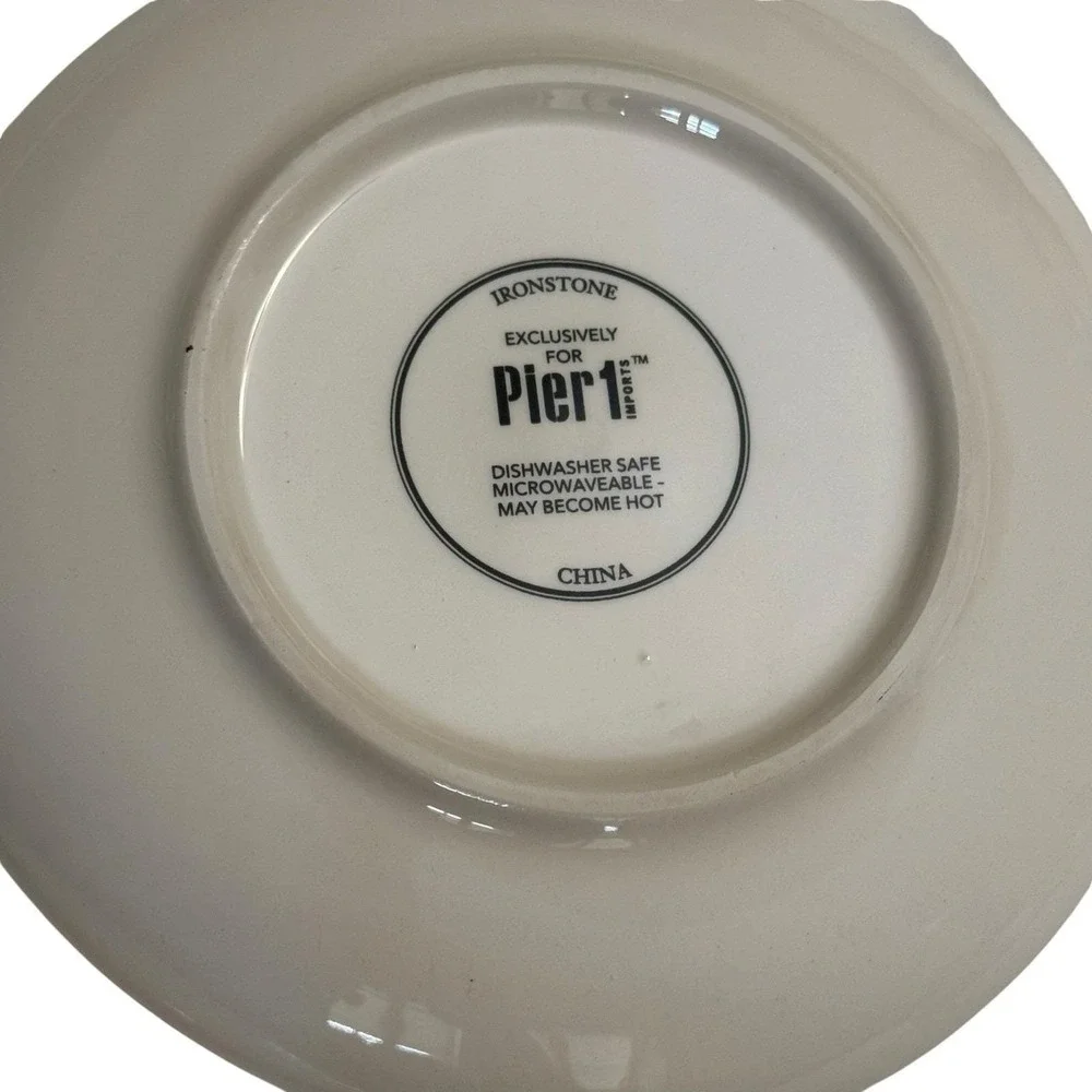 Pier 1 Imports Family Happy Nest Ironstone Bread & Butter Plates 6